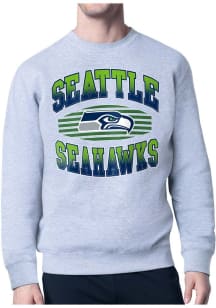 Starter Seattle Seahawks Mens Grey Team Grit Long Sleeve Crew Sweatshirt