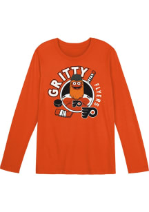 Gritty  Outer Stuff Philadelphia Flyers Boys Orange Ready To Play Long Sleeve T-Shirt