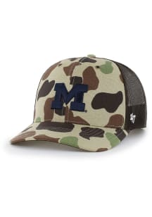 47 Michigan Wolverines Carhart Duck Camo Trucker Adjustable Hat - Green