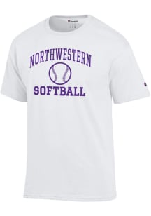 Champion Northwestern Wildcats White Softball Icon Jersey Short Sleeve T Shirt