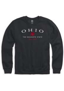 Ohio Mens Black The Buckeye State Long Sleeve Crew Sweatshirt