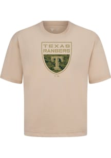 Levelwear Texas Rangers Tan Signature Knit Buckler Short Sleeve Fashion T Shirt