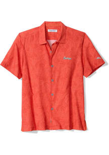 Tommy Bahama Oklahoma State Cowboys Mens Orange Saltwater Fronds Short Sleeve Dress Shirt