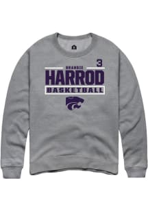 Brandie Harrod K-State Wildcats Mens Graphite NIL Stacked Box Player Crew
