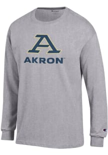 Champion Akron Zips Grey Jersey Long Sleeve T Shirt