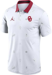 Nike Oklahoma Sooners Mens White Vapor Primetime Jordan Short Sleeve Polo