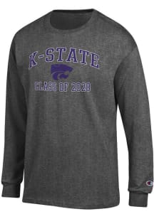 Champion K-State Wildcats Charcoal Font Class of 2028 Jersey Long Sleeve T Shirt