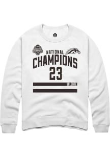 Liam Valente Western Michigan Broncos Mens White NIL 2025 National Champions Shirzee Player Crew