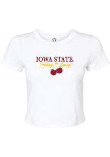 Summit Sportswear Iowa State Cyclones Womens Natural Baby Rib Short Sleeve T-Shirt