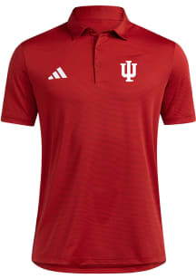 Adidas Indiana Hoosiers Mens Crimson Ultimate365 Stripe Short Sleeve Polo
