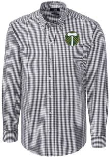 Cutter and Buck Portland Timbers Mens Charcoal Easy Care Stretch Big and Tall Dress Shirt
