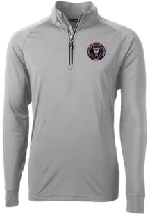 Cutter and Buck Inter Miami CF Mens Grey Adapt Eco Big and Tall Qtr Zip