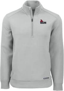 Cutter and Buck Central Missouri Mules Mens Ash Roam Long Sleeve Qtr Zip Pullover