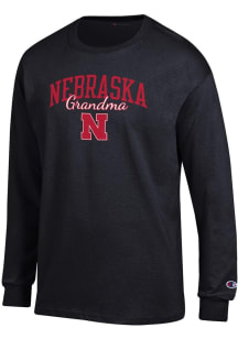 Champion Nebraska Cornhuskers Black Grandma Script Jersey Long Sleeve T Shirt