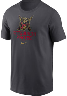 Nike Pittsburgh Pirates Anthracite Fanwear City Connect Secondary Short Sleeve T Shirt