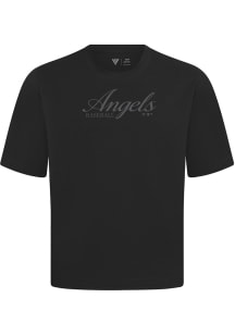Levelwear Los Angeles Angels Black Signature Knit Ethereal Short Sleeve Fashion T Shirt