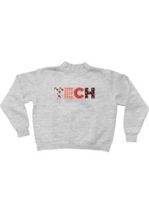 B-Unlimited Texas Tech Red Raiders Womens Grey Heather Funky Patterns Crew Sweatshirt
