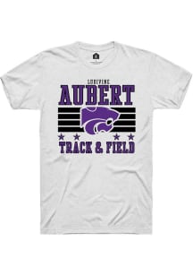 Ludivine Aubert K-State Wildcats White NIL Striped Short Sleeve Player T Shirt