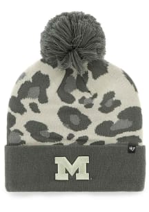 47 Michigan Wolverines Ash Bagheera Cuff Womens Knit Hat