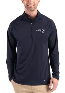 Cutter and Buck New England Patriots Mens Navy Blue Mono Prospect Eco Big and Tall Qtr Zip