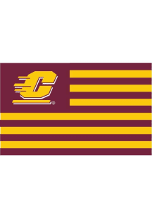 Central Michigan Chippewas 3x5 Striped Silk Screen Grommet Flag - Maroon