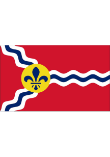 St Louis City Patter Silk Screen Grommet Flag - Red
