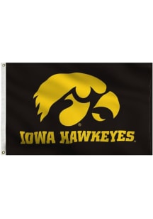 Iowa Hawkeyes 3x5 Black Grommet Silk Screen Grommet Flag - Black
