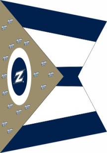 Akron Zips 3x5 Ft Silk Screen Grommet Flag - Blue