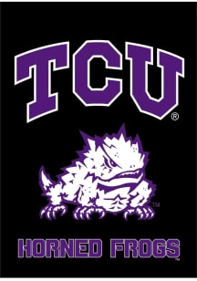 TCU Horned Frogs 13x18 Black Garden Flag - Purple