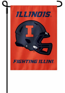 Illinois Fighting Illini Football Helmet Garden Flag - Orange