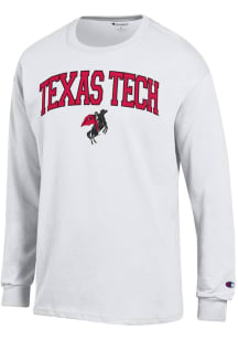 Champion Texas Tech Red Raiders White Arch Vintage Logo Long Sleeve T Shirt