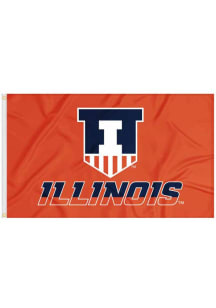 Illinois Fighting Illini 3x5 Victory Badge Silk Screen Grommet Flag - Orange
