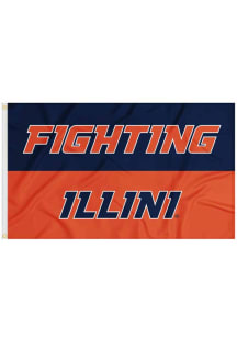 Illinois Fighting Illini 3x5 Fighting Illini Silk Screen Grommet Flag - Orange