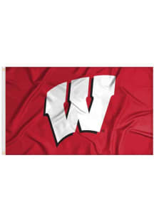Wisconsin Badgers 3x5 Silk Screen Silk Screen Grommet Flag - Red