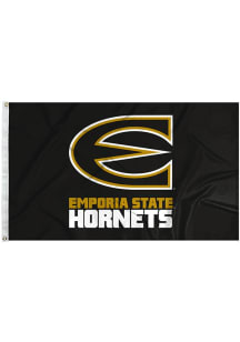 Emporia State Hornets 3x5 Silk Screen Flag Silk Screen Grommet Flag - Black