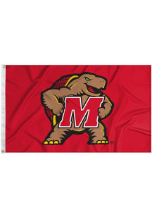 Maryland Terrapins Basic Logo Silk Screen Grommet Flag - Red
