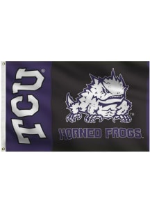 TCU Horned Frogs 3x5 Purple and Black Grommet Silk Screen Grommet Flag - Purple