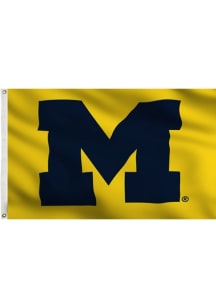 Michigan Wolverines 3x5 Classic Silk Screen Grommet Flag - Yellow
