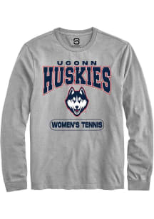 Summit Sportswear UConn Huskies Grey Women's Tennis Long Sleeve T Shirt