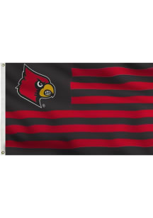 Louisville Cardinals 3x5 Silk Screen Grommet Flag - Black