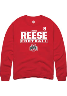 Arvell Reese Ohio State Buckeyes Mens Red Football NIL Stacked Box Player Crew