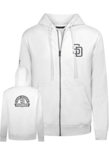 Levelwear San Diego Padres Mens White Podium Arch Long Sleeve Full Zip Jacket