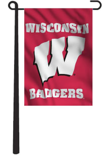 Wisconsin Badgers Team Logo Garden Flag - Red