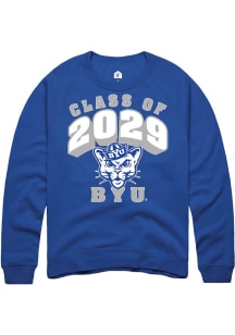Rally BYU Cougars Mens Blue Class of 2029 Long Sleeve Crew Sweatshirt
