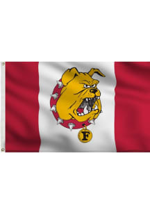 Ferris State Bulldogs 3x5 Panel Logo Silk Screen Grommet Flag - Red