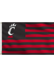 Cincinnati Bearcats Stripe Design Grommet Silk Screen Grommet Flag - Black
