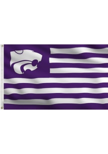 K-State Wildcats Stripe Design Grommet Silk Screen Grommet Flag - Purple