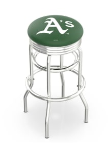 Oakland Athletics Double-Ring Swivel Chrome Pub Stool - Silver