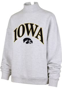 47 Iowa Hawkeyes Womens Ash Vantage Mock Crew Sweatshirt