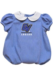 Vive La Fete Grand Valley State Lakers Baby Blue Gingham Collar Short Sleeve One Piece